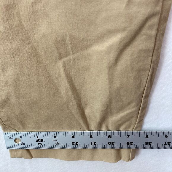 Express Ankle Pants Women's 6 Long Khaki Beige Stretch Fabric Pleated Chino NWT - Picture 8 of 14